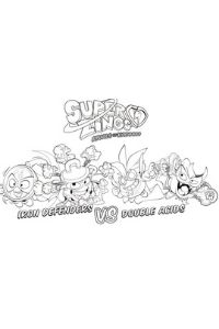 super zings disegni da colorare per bambini iron defenders vs double acids