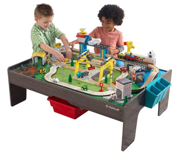 tavolo da gioco con set pista treno città kidkraft