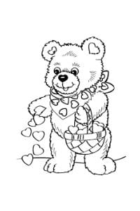 disegni di san valentino da colorare bambini orsetti con cuori