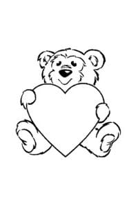 disegni di san valentino da colorare bambini orsetto con cuore