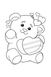 disegni di san valentino da colorare bambini orsetto