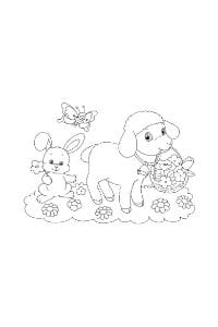 disegni di pasqua da colorare coniglietto e agnellino