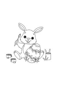 coniglio di pasqua disegno da colorare per bambini