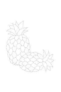 disegni tratteggiati per bambini ananas