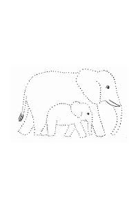 disegni tratteggiati per bambini elefante