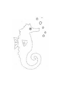 disegni tratteggiati per bambini il cavalluccio marino