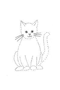 disegni tratteggiati per bambini il gatto