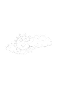 disegni tratteggiati per bambini il sole e le nuvole