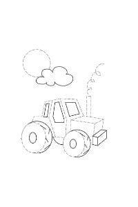 disegni tratteggiati per bambini il trattore