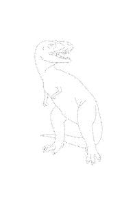 disegni tratteggiati per bambini t-rex