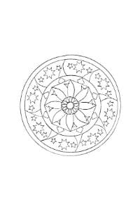 mandala per bambini con fiori e stelle