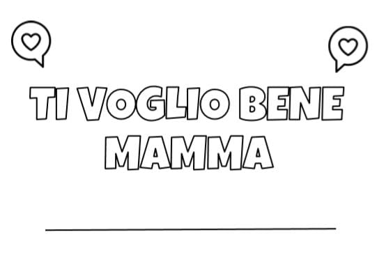 Scritta Ti Voglio Bene Mamma con Firma Personale