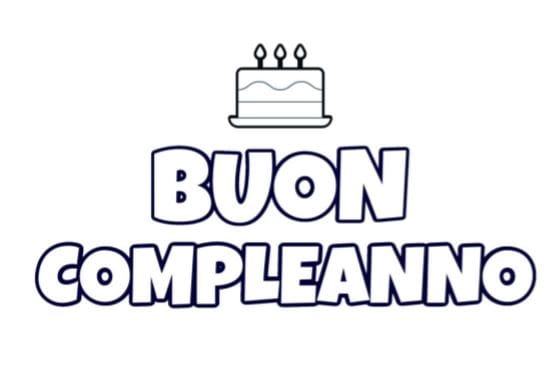 Scritta Buon Compleanno da Colorare Festone PDF A4 per Festa - GBR