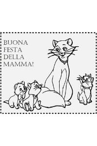 disegni da colorare festa della mamma aristogatti