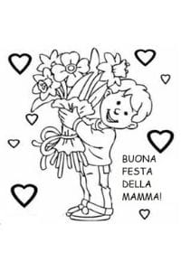 disegni da colorare festa della mamma mazzo di fiori