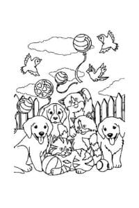 disegni da colorare in formato A4 cani