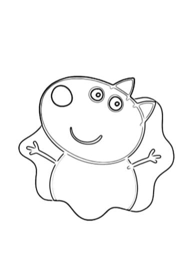 Danny Cane personaggio Peppa Pig da stampare e colorare pdf A4