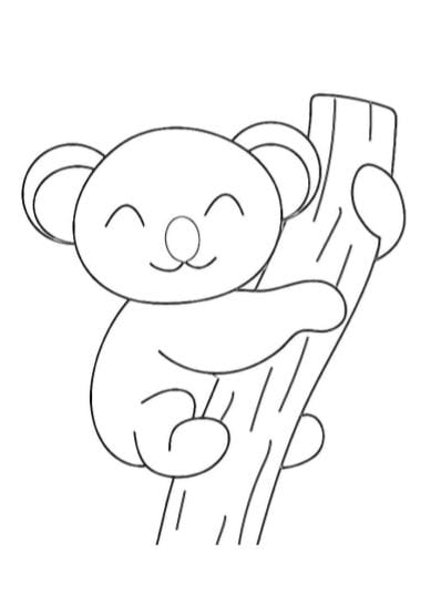 Koala cucciolo da colorare per bambini piccoli PDF A4