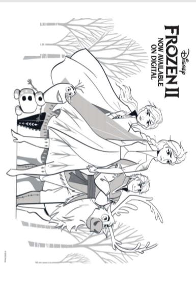 Personaggi locandina Frozen 2 da stampare e colorare pdf A4
