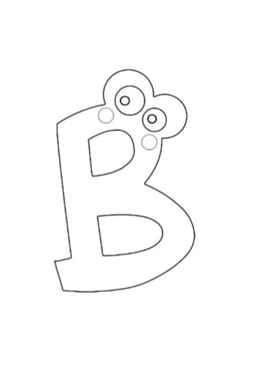 Lettera B simpatica da colorare per bambini.