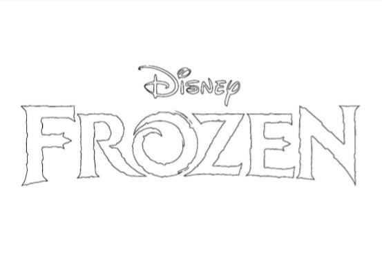 Scritta Disney Frozen in bianco e nero da stampare e colorare pdf A4