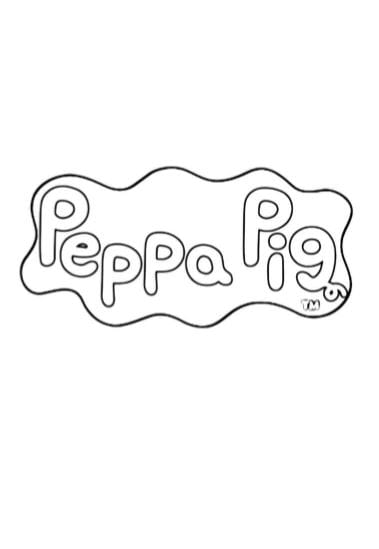 Scritta Logo Peppa Pig da stampare e colorare PDF A4 bianco e nero