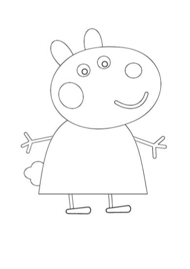 Suzy Pecora personaggio da stampare e colorare bianco e nero PDF A4