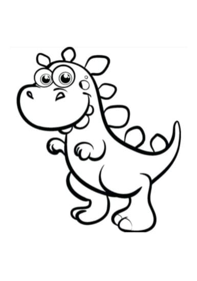 Tirannosauro divertente da colorare per bambini piccoli PDF