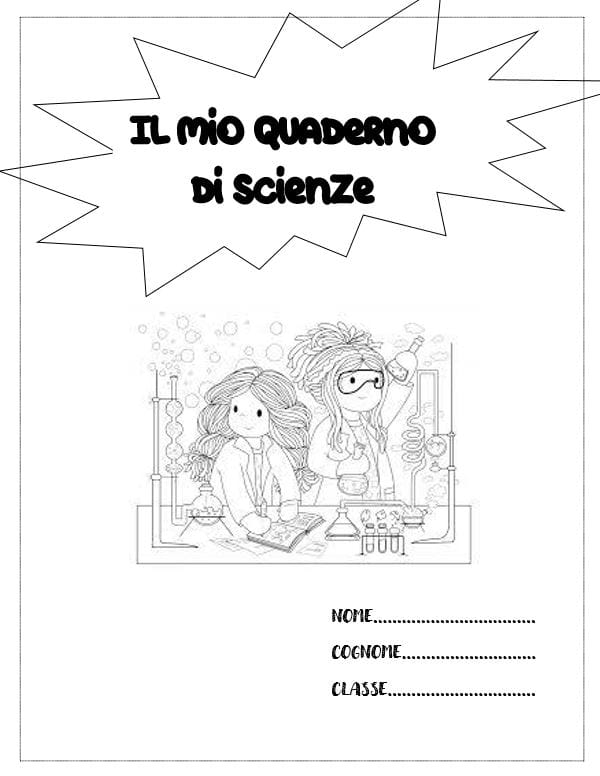 copertina del quaderno di scienze