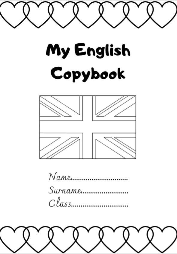 copertina quaderno di inglese english