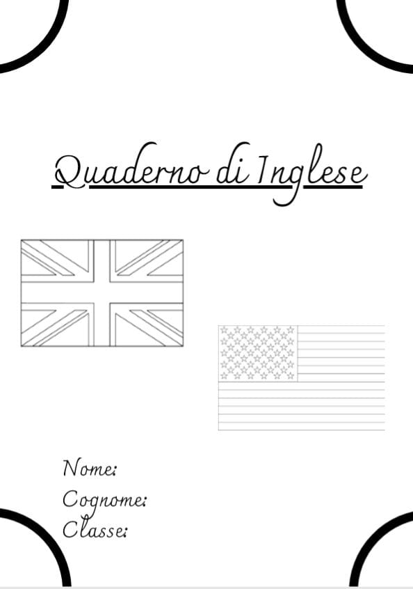 copertina quaderno di inglese