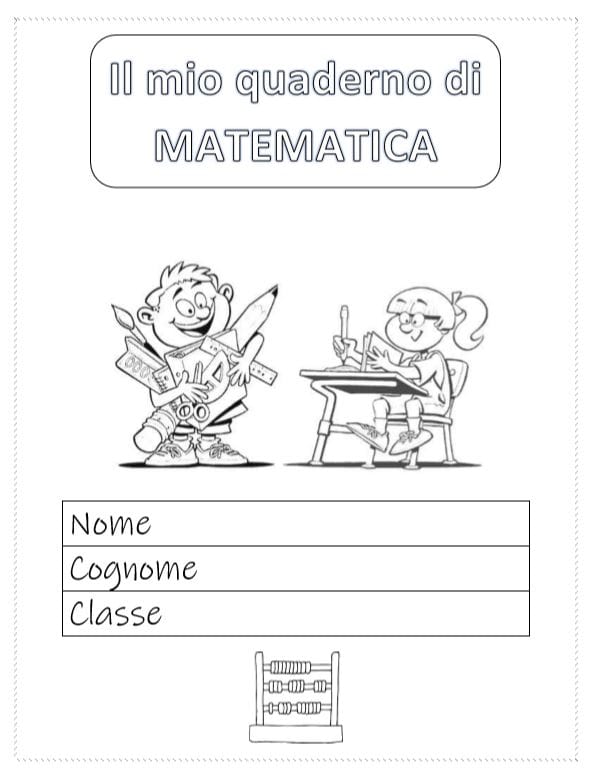 copertina quaderno di matematica