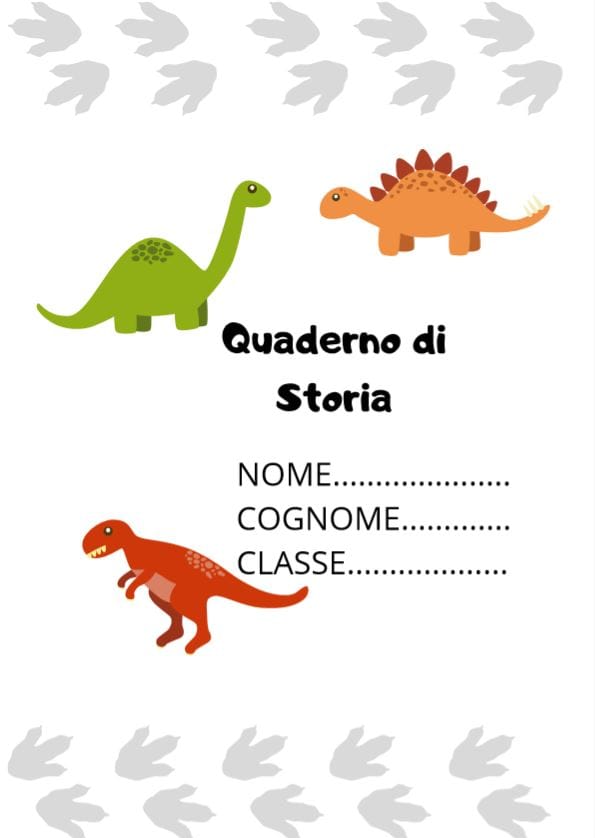 copertina quaderno di storia preistoria