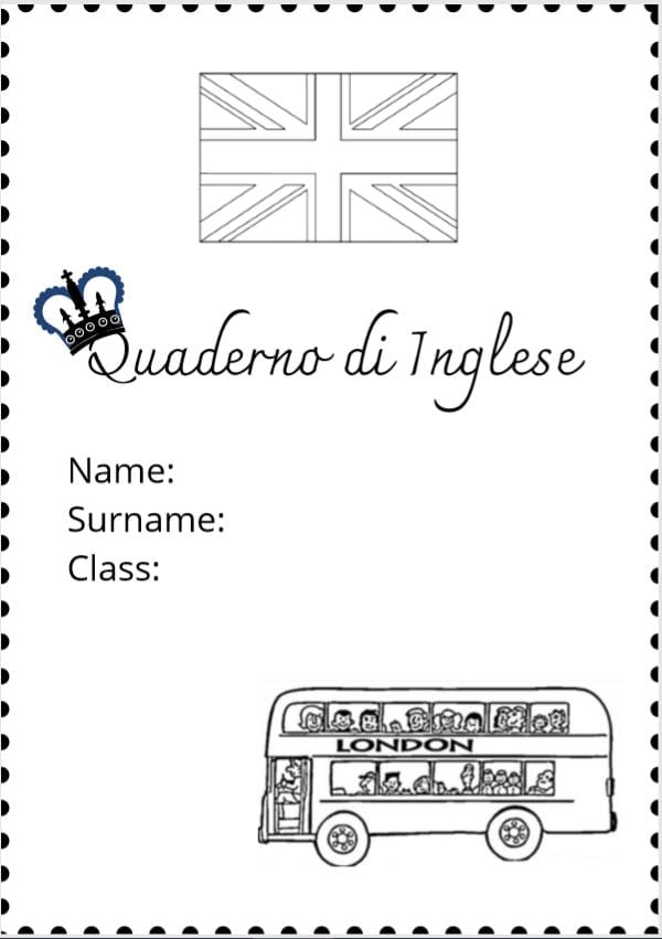 copertina quaderno inglese