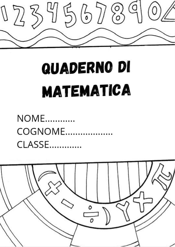 Copertine Per Il Quaderno Di Matematica Da Stampare E Colorare Gbr