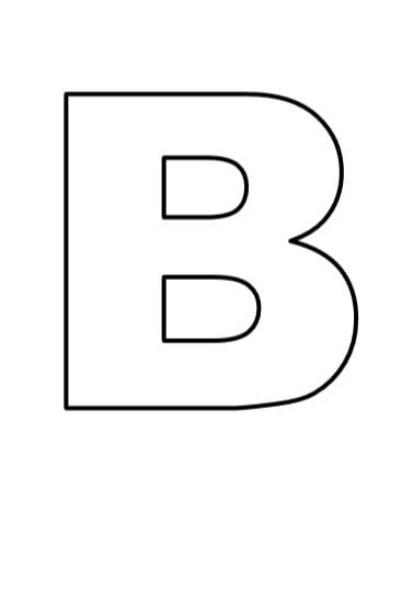 lettera B in bianco e nero-colorare