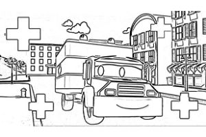 Super Truck disegni da colorare e stampare PDF Amber ambulanza