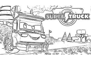 Super Truck disegni da colorare e stampare PDF Carl Trasform dumper