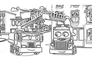 Super Truck disegni da colorare e stampare PDF Carl Trasform pompiere