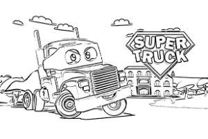 Super Truck disegni da colorare e stampare PDF Carl Trasform super eroe