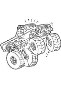 monster truck da colorare PDF che salta