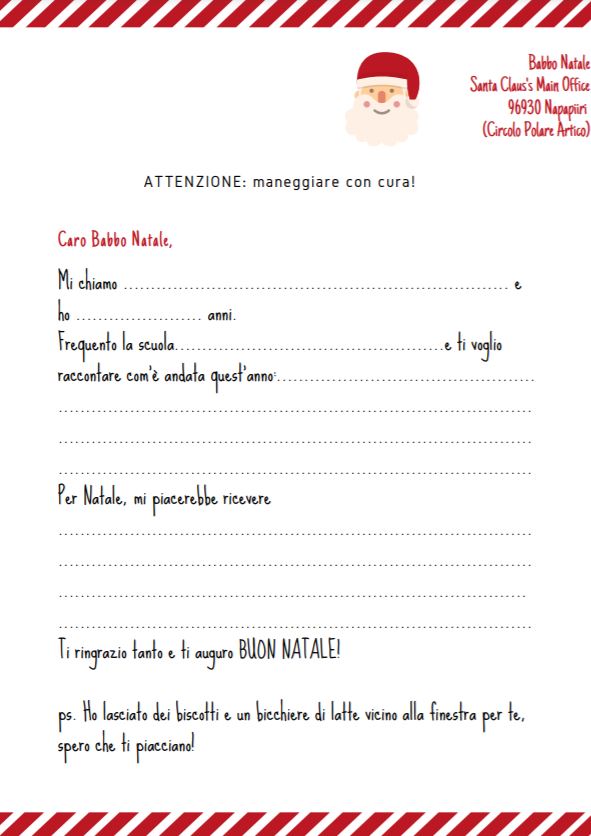 lettera per babbo natale regali pdf