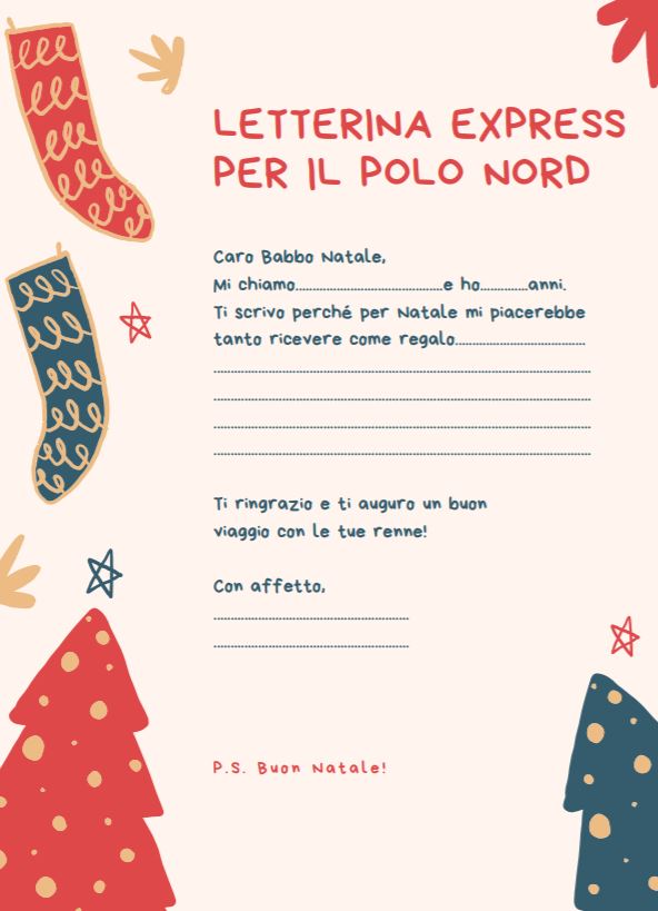 letterina di babbo natale da scaricare pdf