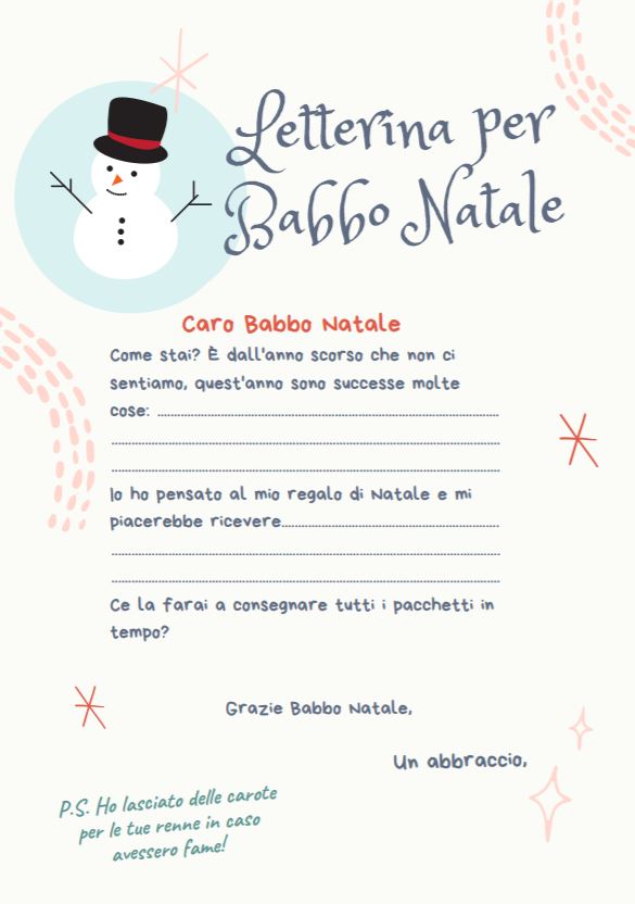 letterina per babbo natale da scaricare pdf