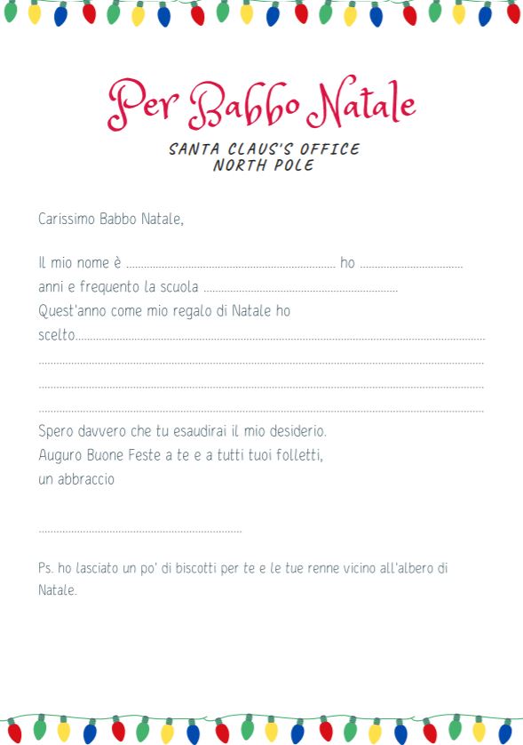 letterina per babbo natale pdf