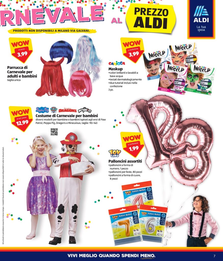 Costumi per Bambini Aldi di Carnevale 2021 prezzo