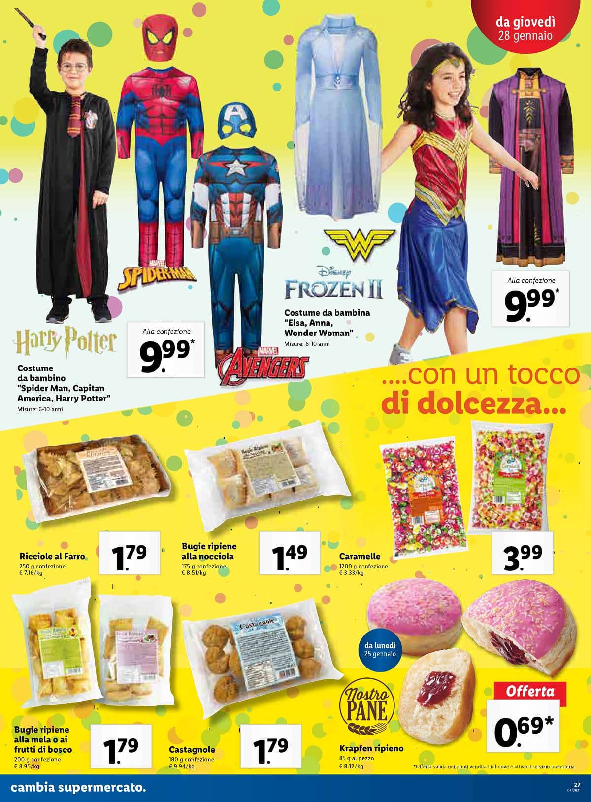 Volantino Carnevale LIDL 2021 Costumi per Bambini Adulti Prezzi e Offerte