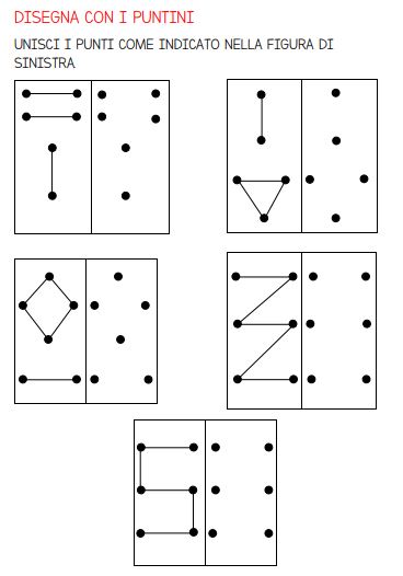 schede didattiche per bambini 5 anni disegna con i puntini