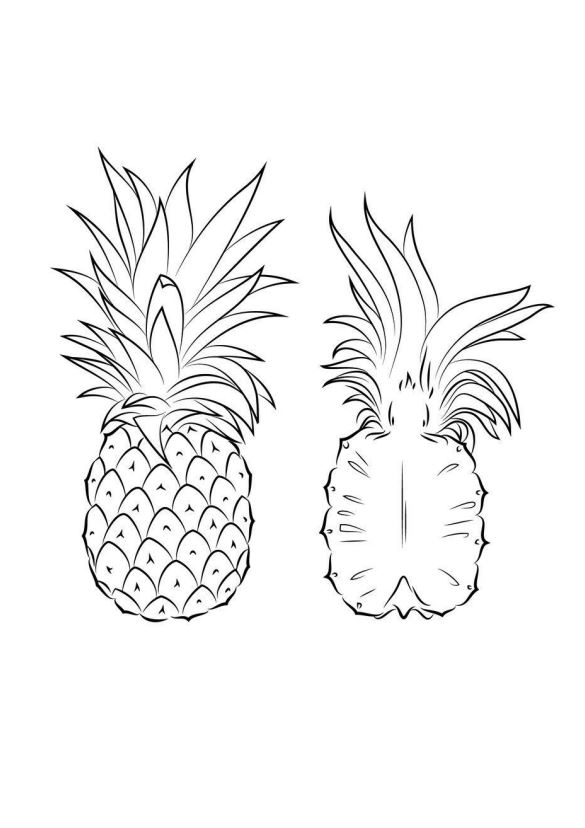 Ananas dentro e fuori da colorare