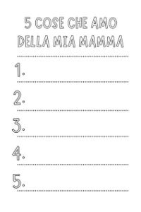 lavoretti festa della mamma scheda cose che amo da stampare